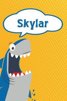 Paperback Skylar: Personalized Shark Handwriting Practice Paper for Kids Notebook 120 Pages 6x9 Book