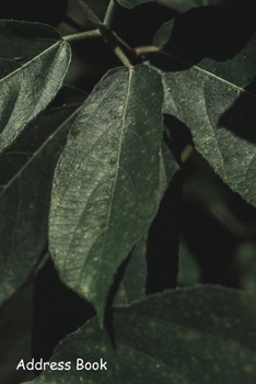 Address Book : For Contacts, Addresses, Phone, Email, Note, Emergency Contacts, Alphabetical Index with Dark Green Leaves