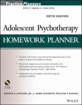 Paperback Adolescent Psychotherapy Homework Planner [With CDROM] Book