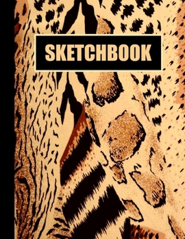 Sketchbook: Cheetah Fur Cover Design White Paper 120 Blank Unlined Pages 8.5 X 11 Matte Finished Soft Cover