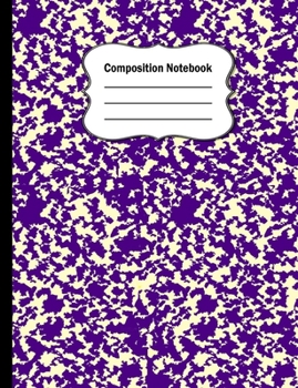Composition Notebook: Unique Indigo Marble Wide ruled blank lined journal notebook