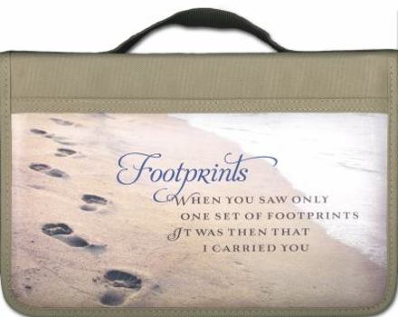 Unbound Footprints Canvas Khaki Large Book and Bible Cover [Large Print] Book