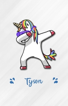 Tyson A5 Lined Notebook 110 Pages: Funny Blank Journal For Personalized Dabbing Unicorn Family First Name Middle Last. Unique Student Teacher Scrapbook/ Composition Great For Home School Writing