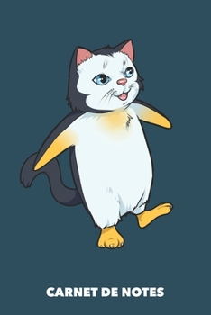 Paperback Carnet de Notes: Pingouin Chat A5 petits carreaux - 120 pages pour propri?taires de chats [French] Book