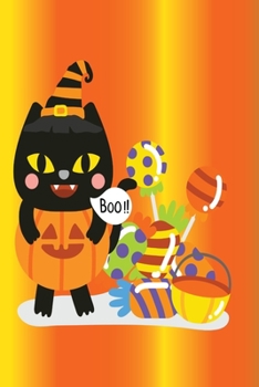 Halloween Black Kitty Lined Notebook: 110 Blank Lined (6x9) Pages to Jot Down Your Thoughts
