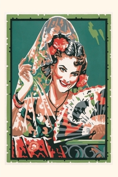Paperback Vintage Journal Lady with Mantilla and Fan Book