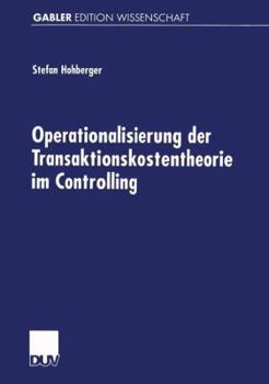 Paperback Operationalisierung Der Transaktionskostentheorie Im Controlling [German] Book