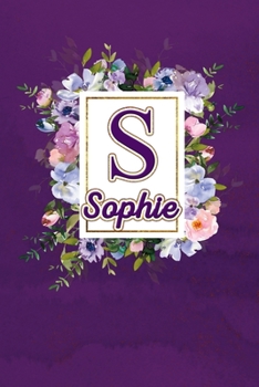 S - Sophie: Monogram initial S for Sophie notebook / Journal: Personalized Name Letter gifts for girls, women & men : School gifts for kids & teachers ... 6x9 Classy Purple Gold Floral Mosaic Finish)