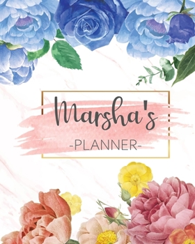 Paperback Marsha's Planner: Monthly Planner 3 Years January - December 2020-2022 - Monthly View - Calendar Views Floral Cover - Sunday start Book