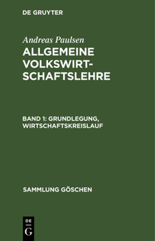 Hardcover Grundlegung, Wirtschaftskreislauf [German] Book