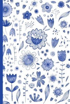 Paperback Weekly Planner: A Week to View Diary and Organizer - Sunday Start with Indigo Flower Pattern Cover Art Book