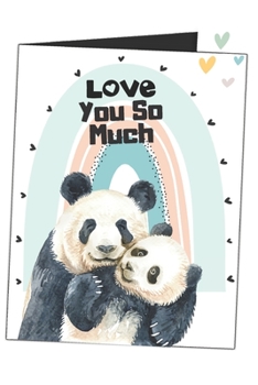 Love You So Much: Hugging Mommy And Baby Pandas Watercolor Blank Lined Writing Journal (Alternative Card) For Mothers