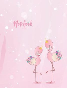 Paperback Notebook: Flamingo in Love on Pink Cover and Dot Graph Line Sketch Pages, Extra Large (8.5 X 11) Inches, 110 Pages, White Paper, Book