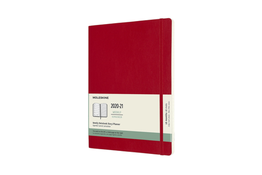 Calendar Moleskine 2020-21 Weekly Planner, 18m, Extra Large, Scarlet Red, Soft Cover (7.5 X 9.75) Book