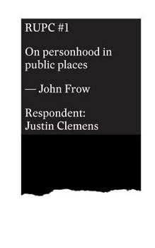 Paperback On personhood in public places Book