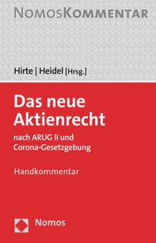 Paperback Das Neue Aktienrecht: Nach Arug II Und Corona-Gesetzgebung [German] Book