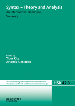 Hardcover Syntax - Theory and Analysis. Volume 3 Book