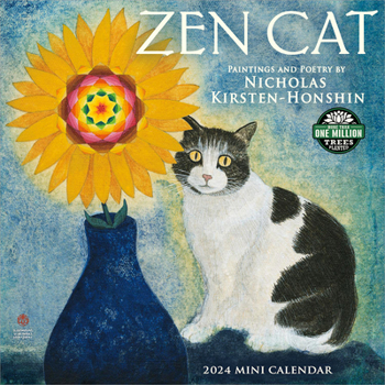 Calendar Zen Cat 2024 Mini Wall Calendar: Meditational Art by Nicholas Kirsten-Honshin Book