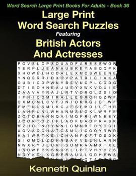 Large Print Word Search Puzzles Featuring British Actors And Actresses