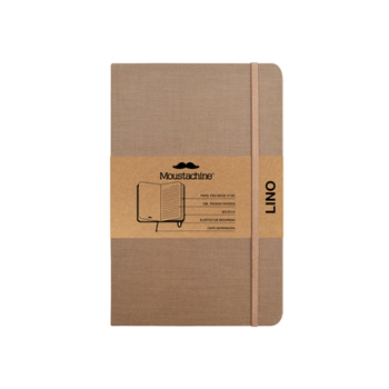 Paperback Moustachine Classic Linen Pocket Dark Tan Lined Flex Book