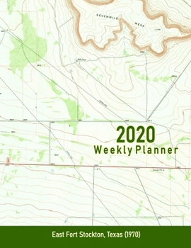 Paperback 2020 Weekly Planner: East Fort Stockton, Texas (1970): Vintage Topo Map Cover Book