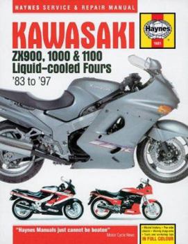 Hardcover Kawasaki Zx900, 1000 and 1100 Liquid-Cooled Fours Service and Repair Manual Book