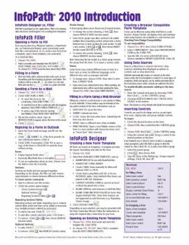Microsoft InfoPath 2010 Introduction Quick Reference Guide (Cheat Sheet of Instructions, Tips & Shortcuts - Laminated Card)