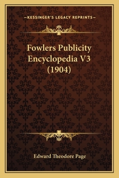 Paperback Fowlers Publicity Encyclopedia V3 (1904) Book