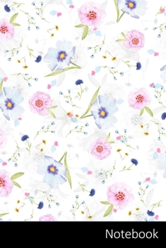 Paperback Notebook: Floral, Pattern, Background, Digital Paper Notebook / Journal / Diary / Composition book - 6 x 9 inches (15,24 x 22,86 Book