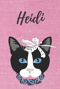 Paperback Personalisiertes Notizbuch - Katze Heidi: DIN A5, 120 blanko Seiten [German] Book