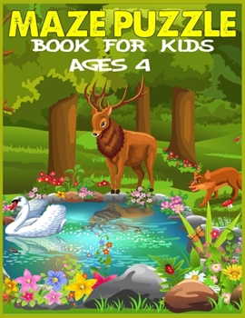Paperback Maze Puzzle Book for Kids Ages 4: The Amazing Big Mazes Puzzle Activity workbook for Kids with Solution Page Book