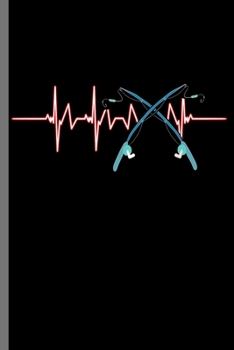 Fisherman Heartbeat: Fishes Swimming Fish Lovers Fishermen Fishing Rod Ocean Gift Fishing Heartbeat (6"x9") Dot Grid notebook Journal to write in