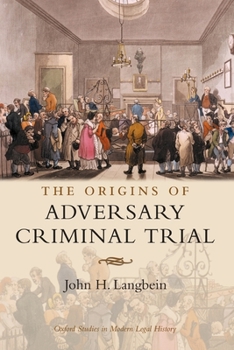 Paperback The Origins of Adversary Criminal Trial Book