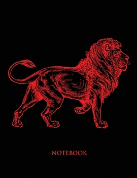 Paperback Lion Notebook: Hand Writing Notebook - Large (8.5 x 11 inches) - 110 Numbered Pages - Red Softcover Book