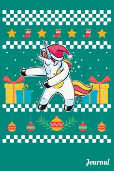 Journal: 120 Blank Lined Pages - 6" x 9" Notebook With Funny Christmas Unicorn Print On The Cover