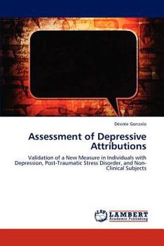 Paperback Assessment of Depressive Attributions Book