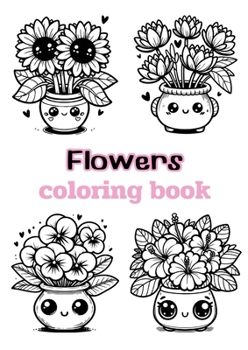 Paperback Flowers coloring book: Children's coloring pages + word search puzzles [Large Print] Book