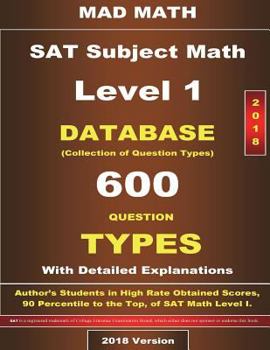 Paperback 2018 SAT Subject Math Level I Database Book