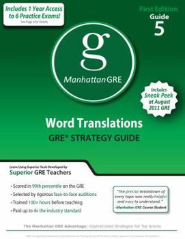 Paperback Word Translations GRE Strategy Guide Book