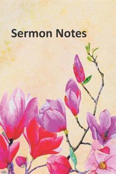 Paperback Sermon Notes: Pink and Red Large Floral Notebook Book