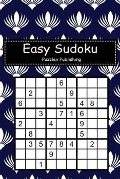 Easy Sudoku: Sudoku Puzzle Game For Beginers With Blue and white floral cover
