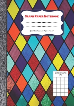 Paperback Graph Paper Notebook: Quad Ruled 4x4 - 110 Pages - 7" x 10" Squared Graphing Paper * Blank Notebook * Grid Paper * Softback ...(Composition Book