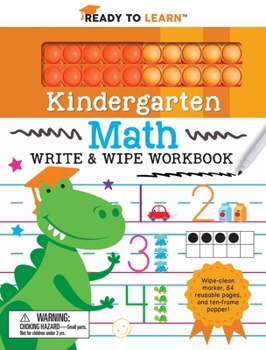 Spiral-bound Ready to Learn Kindergarten Math Write & Wipe Workbook with Popper Book