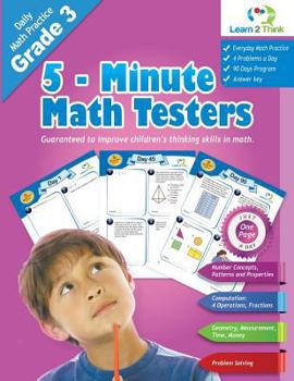 Paperback 5 Minute Math Testers - Grade 3 Book