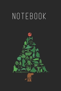 Notebook: Star Wars Holiday Christmas Tree Size Blank Pages Lined Journal Notebook with Black Cover Size 6in x 9in  x120 Pages for Kids or Men and Women