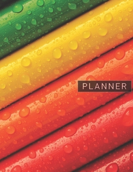Planner: Pencils 2 Year Weekly Planning Organizer | 2020 - 2021 | Art Vivid Blue Green Yellow Orange Red Cover | January 20 - December 21 | Writing ... | Plan Days, Set Goals & Get Stuff Done