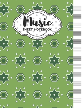 Paperback Music Sheet Notebook: Blank Staff Manuscript Paper with Polygon Themed Cover Design Book