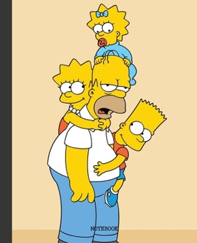 Paperback Notebook: The Simpson Cartoon Soft Glossy Cover Graph Paper Pages Book 7.5 x 9.25 Inches 110 Pages Book