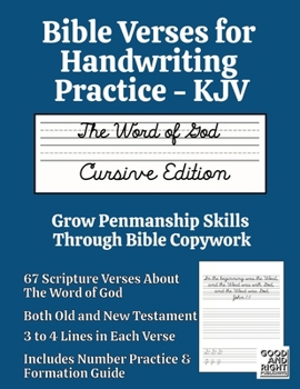 Paperback Bible Verses for Handwriting Practice - KJV: Word of God Cursive Edition Book