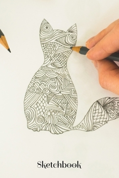 Sketchbook: Drawing of a Cat Design - A 6x9 sketchpad with 100 blank pages to draw, sketch, doodle or whatever.